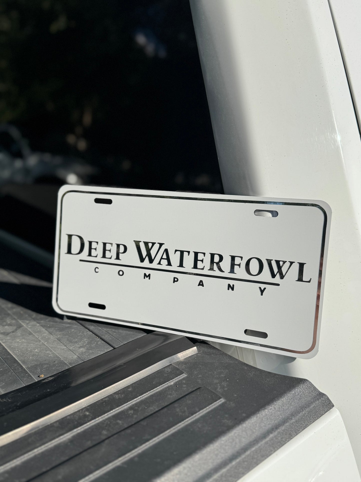 Logo Plate White/Chrome